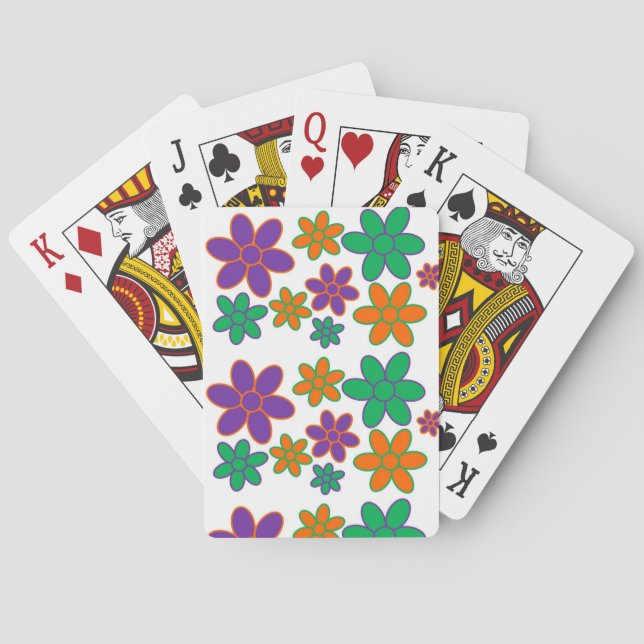 Groovy 70er Style Blume zum Kartenspielen Spielkarten (Rückseite)