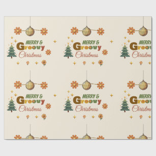 Groovy 70er Weihnachtsfeier Geschenkpapier