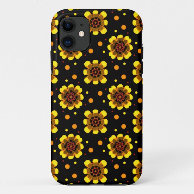 Groovy 70s Daisy Flower Power Pattern Case-Mate iPhone Hülle (Rückseite)