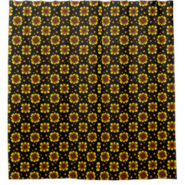 Groovy 70s Daisy Flower Power Pattern Duschvorhang