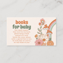 Groovy 70s Hippie Baby Shower Books for Baby Card Visitenkarte