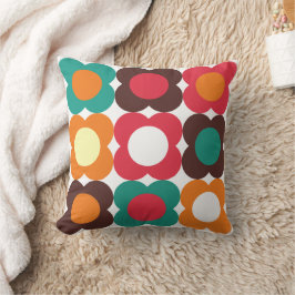 Groovy 70s Retro Flower Pattern | Bold Boho Floral Kissen