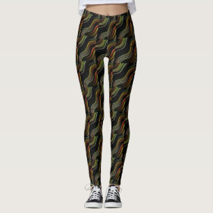Groovy 70's Wavy Hippie Psychedelic Leggings