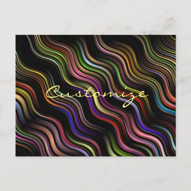 Groovy 70's Wavy Hippie Psychedelic Postkarte (Vorderseite)