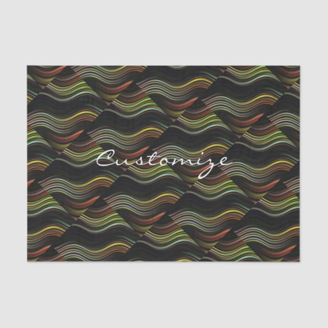 Groovy 70's Wavy Hippie Psychedelic Seidenpapier (Vorderseite)