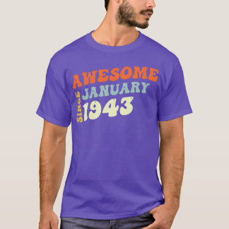 Groovy 80 Jahre alt großartig seit Januar 1943 Fam T-Shirt