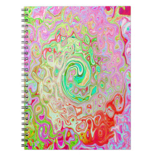 Groovy Abstract Retro Pastel Green Liquid Swirl Notizblock
