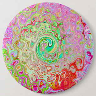 Groovy Abstract Retro Pastell Grün Flüssig Wirbel Button