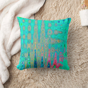 Groovy Abstract Retro Regenbogen Atomwellen Kissen