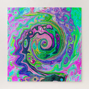 Groovy Abstrakt Aqua und Navy Lava Swirl