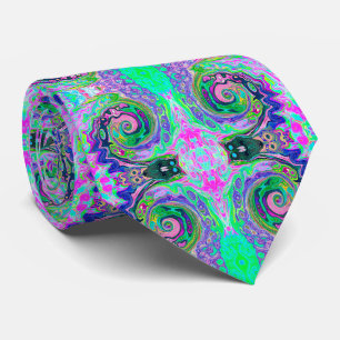 Groovy Abstrakt Aqua und Navy Lava Swirl Krawatte