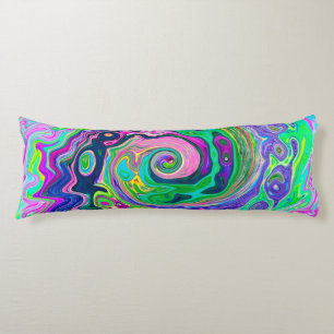 Groovy Abstrakt Aqua und Navy Lava Swirl Seitenschläferkissen