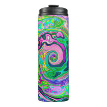 Groovy Abstrakt Aqua und Navy Lava Swirl