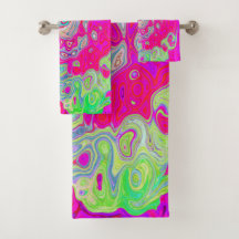 Groovy Abstrakt Aquamarin Blue and Red Swirl