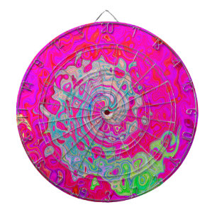 Groovy Abstrakt Aquamarin Blue and Red Swirl Dartscheibe