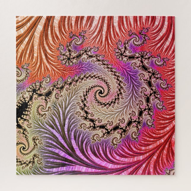 Groovy Abstrakt Digital Funky Boho Spiral Fraktal (Vertikal)
