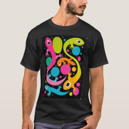 Groovy Abstrakt Lizard im Stil der 1960er Jahre T-Shirt