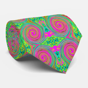 Groovy Abstrakt Pink und Türkis Swirl Krawatte