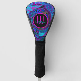 Groovy Abstrakt Retro Blau und Lila Swirl Golf H Headcover
