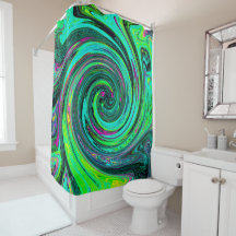Groovy Abstrakt Retro Green und Magenta Swirl