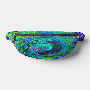Groovy Abstrakt Retro Grün und Blau Swirl Bauchtasche