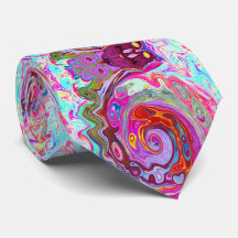 Groovy Abstrakt Retro Hot Pink und Blue Swirl