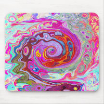 Groovy Abstrakt Retro Hot Pink und Blue Swirl