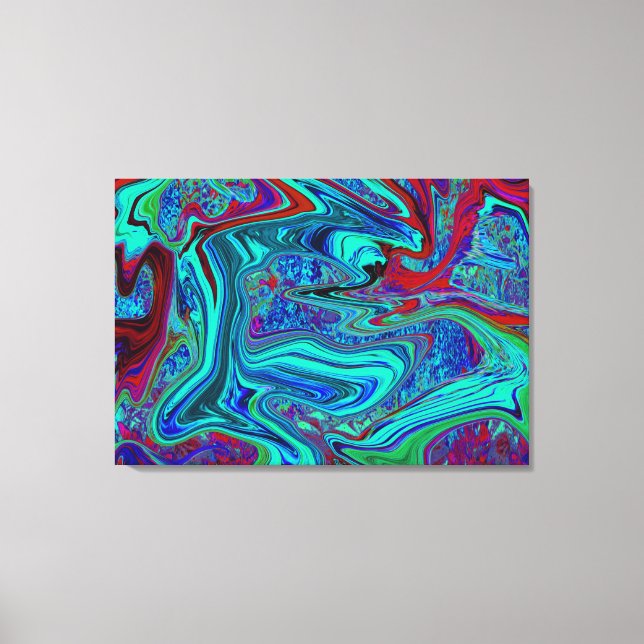 Groovy Abstrakt Retro Kunst, Dichtung und Musik Leinwanddruck (Vorderseite)
