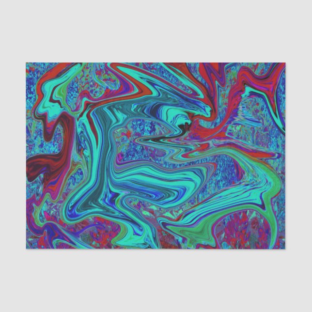 Groovy Abstrakt Retro Kunst, Dichtung und Musik Seidenpapier (Vorderseite)