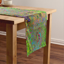 Groovy Abstrakt Retro Lime Green und Blue Swirl