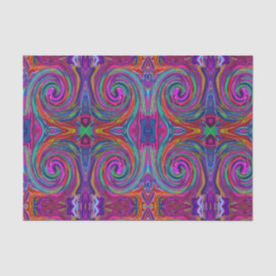 Groovy Abstrakt Retro Magenta Dark Rainbow Swirl Seidenpapier