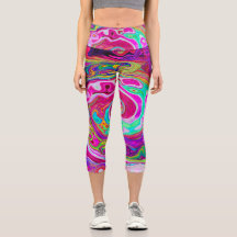 Groovy Abstrakt Retro Magenta Rainbow Swirl