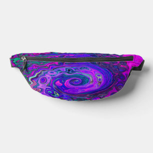 Groovy Abstrakt Retro Magenta und Lila Swirl Bauchtasche