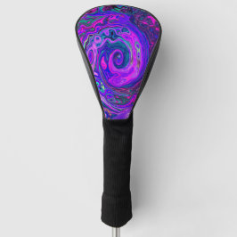 Groovy Abstrakt Retro Magenta und Lila Swirl Golf Headcover