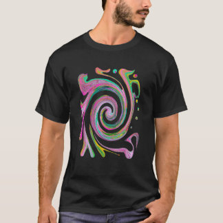 Groovy Abstrakt Retro Pink und Mint Green Swirl Ar T-Shirt