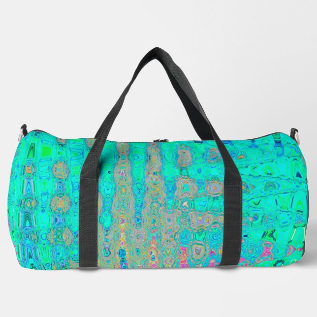 Groovy Abstrakt Retro Rainbow AtomWaves Duffle Bag (Vorderseite)