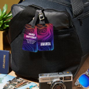 Groovy Abstrakte Wirbel und Kreise Cool Gepäckanhänger