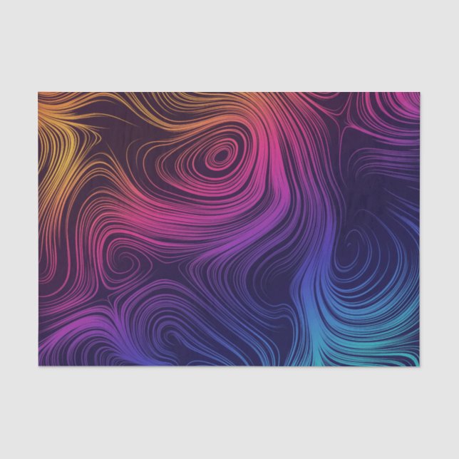 Groovy Abstrakte Wirbel und Kreise Cool Seidenpapier (Vorderseite)
