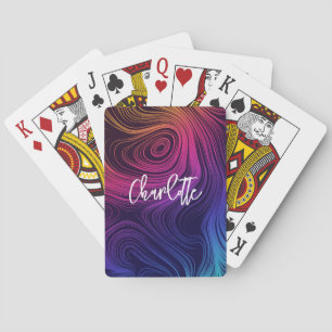 Groovy Abstrakte Wirbel und Kreise Cool Spielkarten