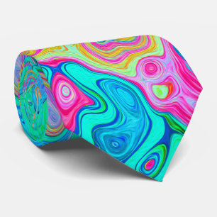 Groovy abstrakter Retro-Regenbogen-Flüssigkeitswir Krawatte