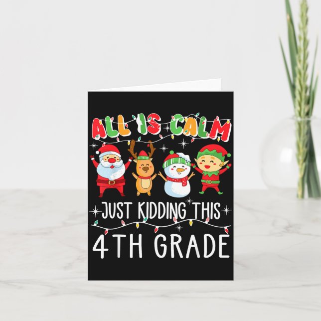 Groovy All Is Calm Just Kidding This Is 5th Grade  Karte (Vorderseite)