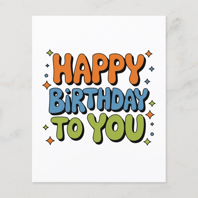 Groovy Alles Gute zum Geburtstag Flyer (Vorne)
