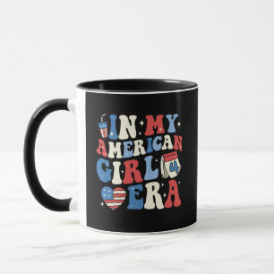 Groovy American Girl Era Retro Patriotischer Kaffe Tasse