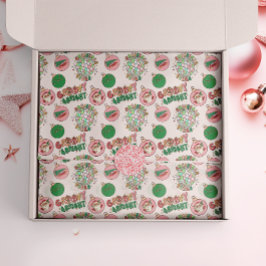 Groovy and Bright Pink and Green Retro Holiday Seidenpapier