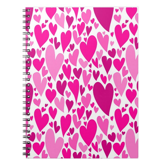 Groovy and Romantic Pink Hearts Valentinstag Notizblock (Vorderseite)