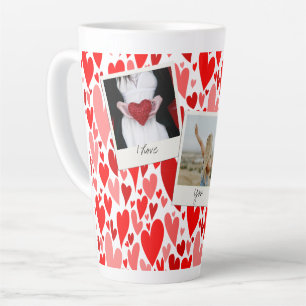 Groovy and Romantic Red Hearts Valentine Foto Milchtasse