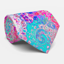 Groovy Aqua Blau und Rosa Abstrakt Retro Swirl