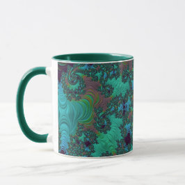 Groovy Aquamarin und Plum Fraktal Abstrakt Art Tasse