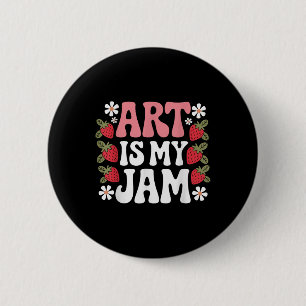 Groovy Art ist mein Ding Retro lustige Kunstlehrer Button