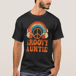 Groovy Auntie 70er Ästhetische 1970er Retro Hippie T-Shirt